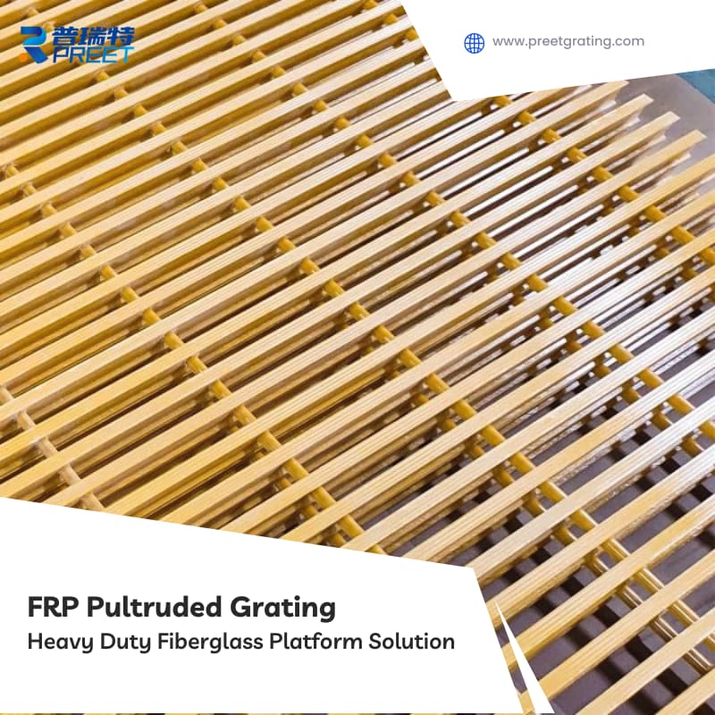 High-strength FRP pultruded grating with rectangular bearing bars High-strength FRP pultruded grating with rectangular bearing bars